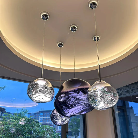 Lava Acrylic Pendant Light With Polished Chrome Finish
