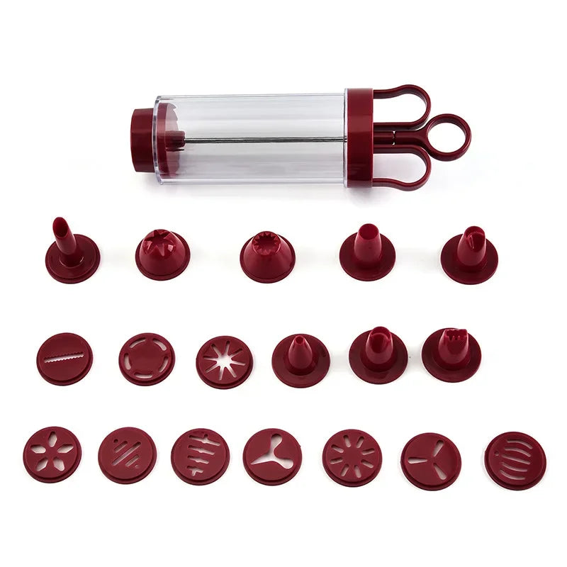 مجموعة تزيين الكيك بالكريمة والكوكيز من DecorBites™، محقنة زبدة، أدوات خبز المعجنات