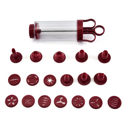 مجموعة تزيين الكيك بالكريمة والكوكيز من DecorBites™، محقنة زبدة، أدوات خبز المعجنات