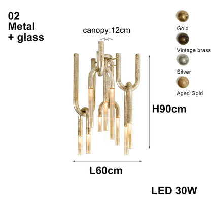 Italian Postmodern Retro Glass Pendant Light Dimmable