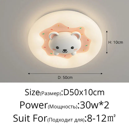ديكوربايتس™ - ثريا غرفة الأطفال مع جهاز تحكم عن بعد وإضاءة سقف قابلة للتعتيم