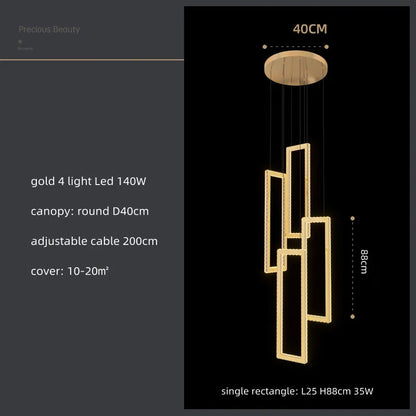 Lámpara colgante LED de cristal DecorBites™: Iluminación moderna y lujosa para escaleras