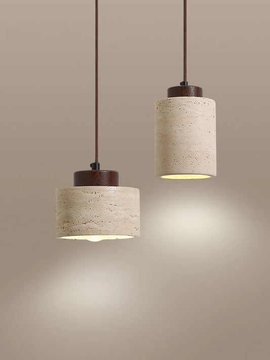 Japanese Travertine Stone Pendant Light