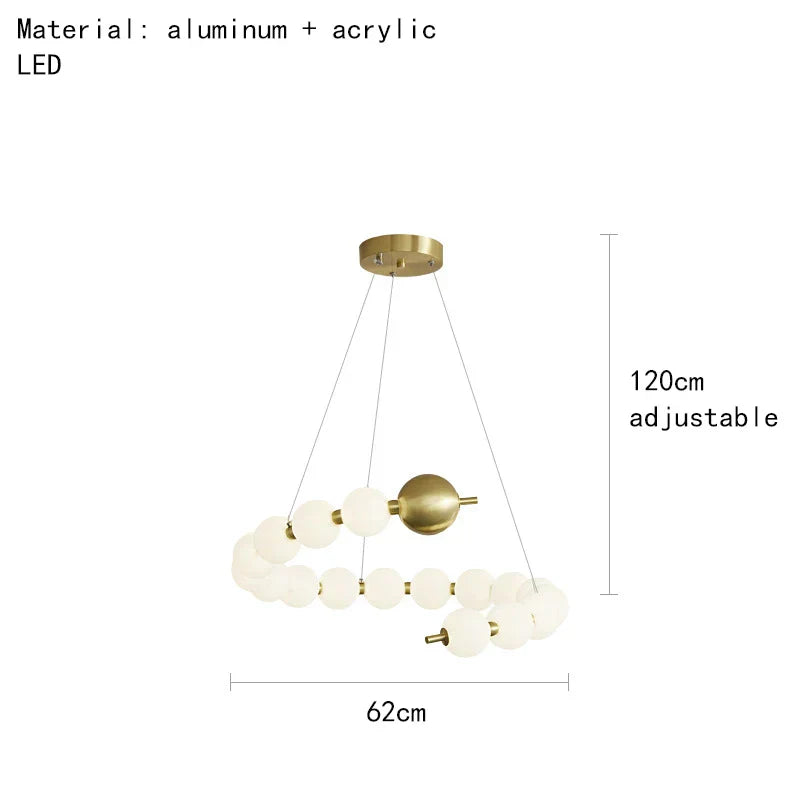 DecorBites™ Brass Round LED Pendant Lights Adjustable Wire Copper Aluminium Lamps