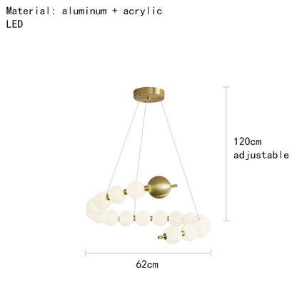 DecorBites™ Brass Round LED Pendant Lights Adjustable Wire Copper Aluminium Lamps