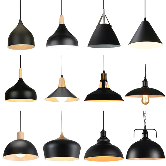 DecorBites™ Iron Black Pendant Lights Vintage Nordic Modern Hanging Lamps for Living Room