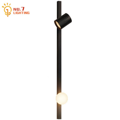 ديكوربايتس™ مصباح حائط خشبي باللونين الأسود والأبيض لمساحات المعيشة ذات الطراز البسيط