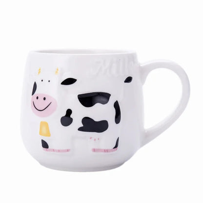 DecorBites™ Cow Ceramic Mug: Cute 3D Animal Coffee Cup for Kids and Adults