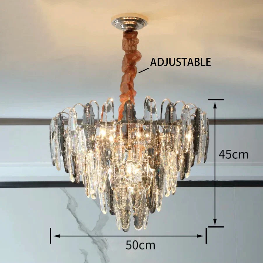 DecorBites™ LED Leaf Chandelier: Modern Living Room Decor Lighting for Duplex Rotating Stairs