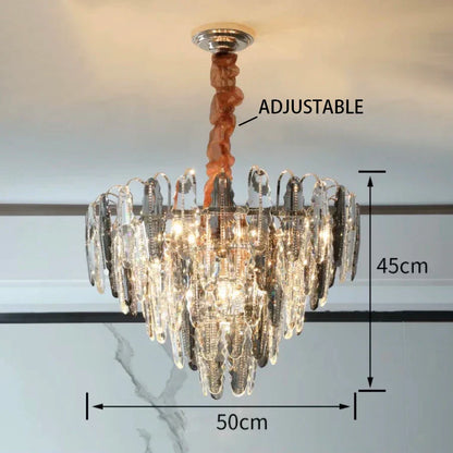 DecorBites™ LED Leaf Chandelier: Modern Living Room Decor Lighting for Duplex Rotating Stairs