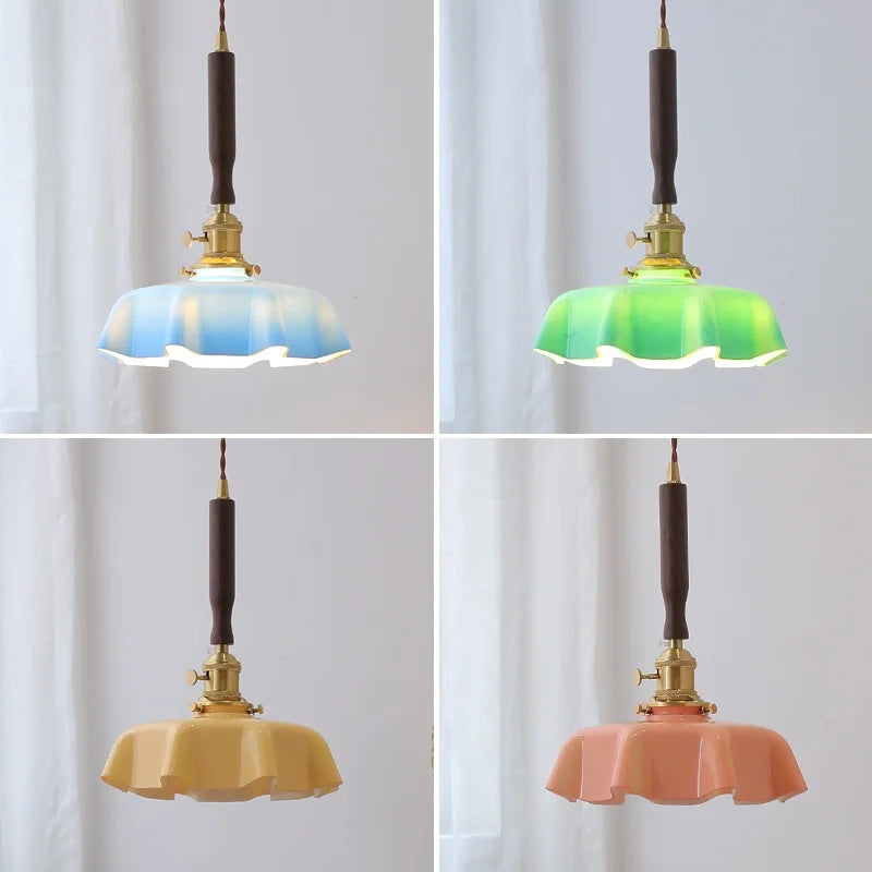 مصباح معلق LED من الزجاج الأزرق من DecorBites™ لغرفة الطعام وغرفة المعيشة وغرفة النوم