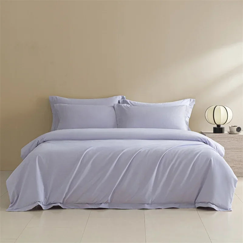 Decobites Solid Color 100% Cotton Bedding Set for Queen/King Size Beds