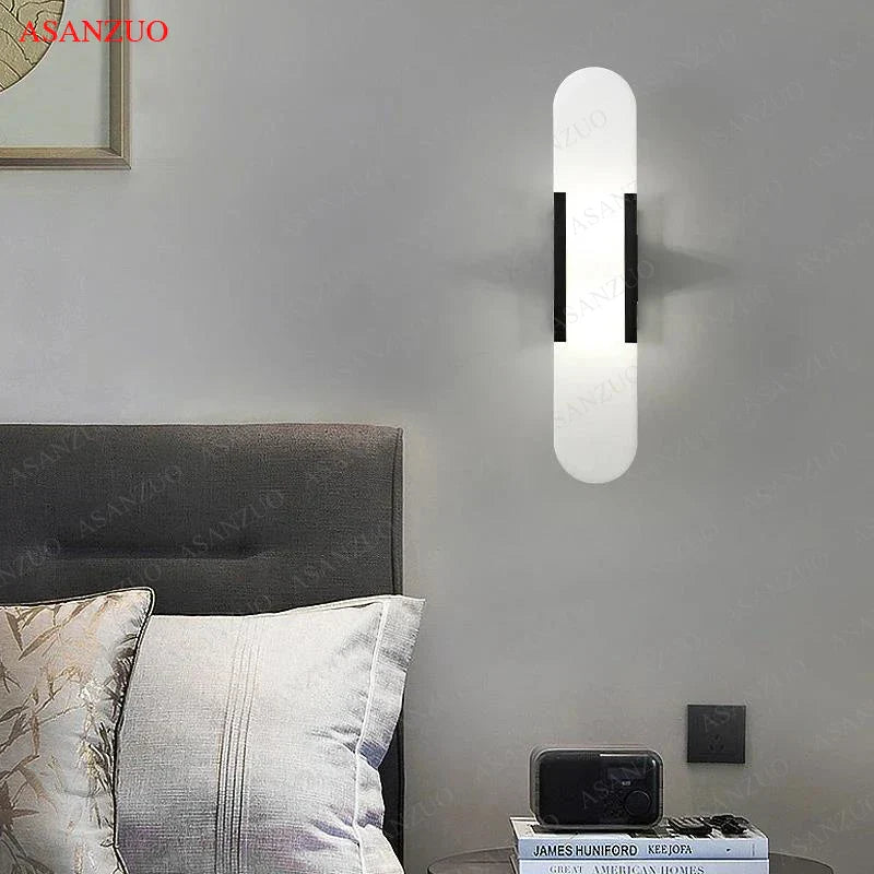 DecorBites™ Jade Stone Wall Sconce Light Fixtures for Bedroom Living Room Hotel Decor