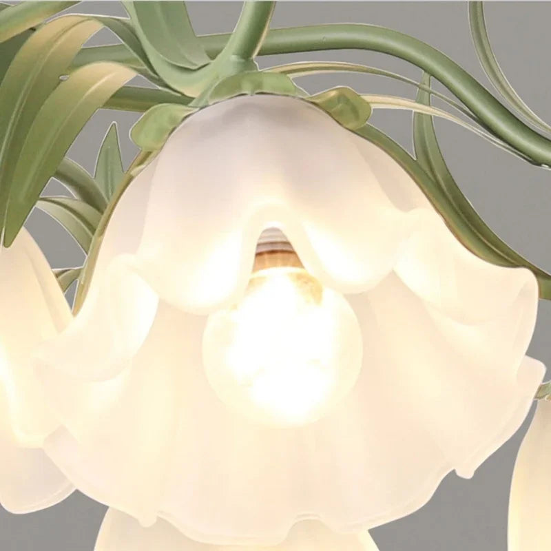 DecorBites™ Green Flower Ceiling Chandelier: Elegant Iron Art Pendant Lamp for Living Room, Bedroom, Villa