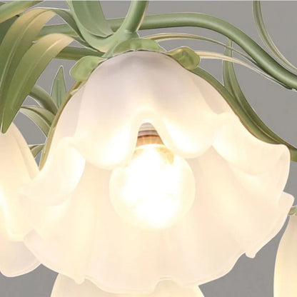 DecorBites™ Green Flower Ceiling Chandelier: Elegant Iron Art Pendant Lamp for Living Room, Bedroom, Villa