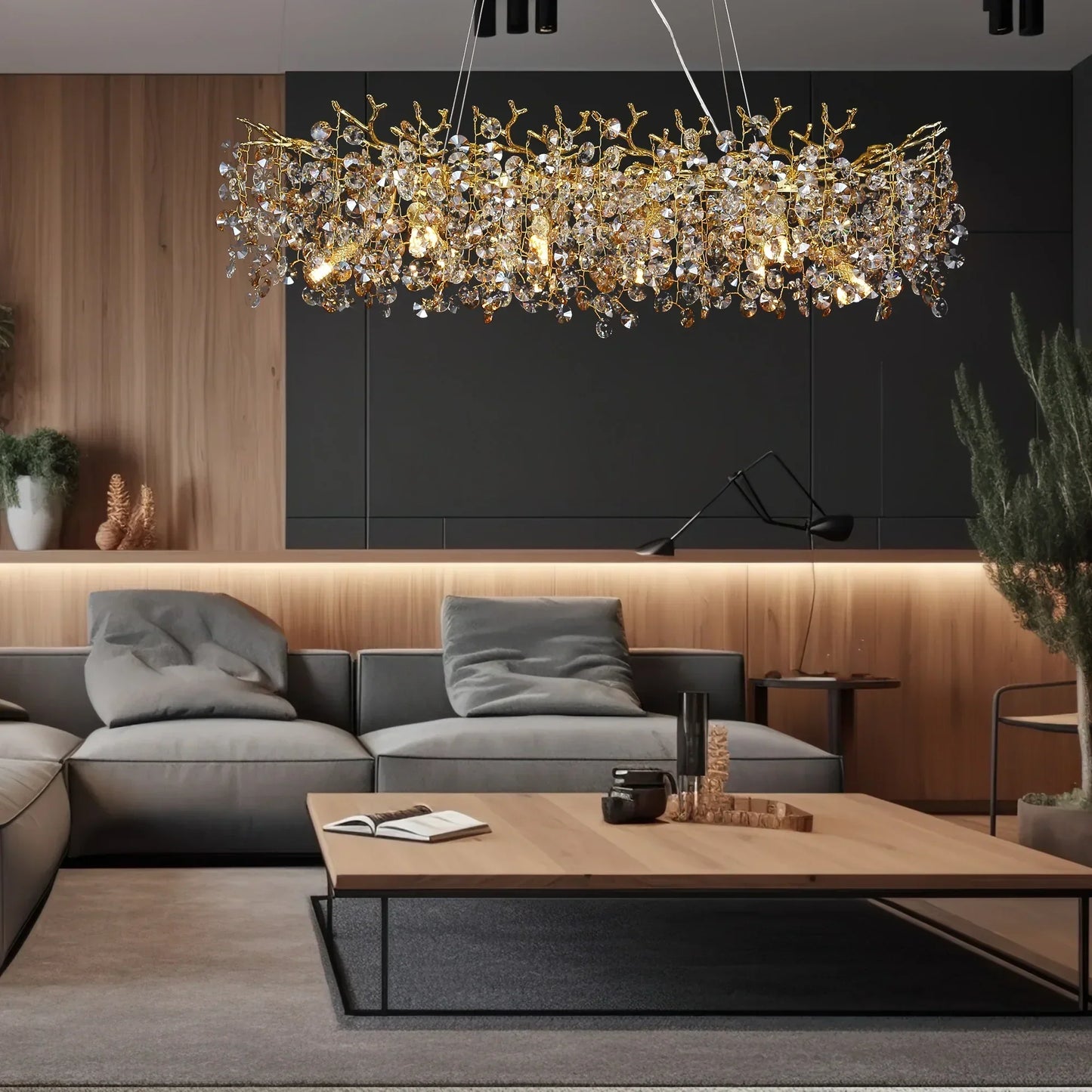 DecorBites™ Large Crystal Chandelier for Dining Room - Nordic LED Island Hanging Light
