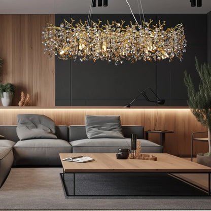 DecorBites™ Large Crystal Chandelier for Dining Room - Nordic LED Island Hanging Light