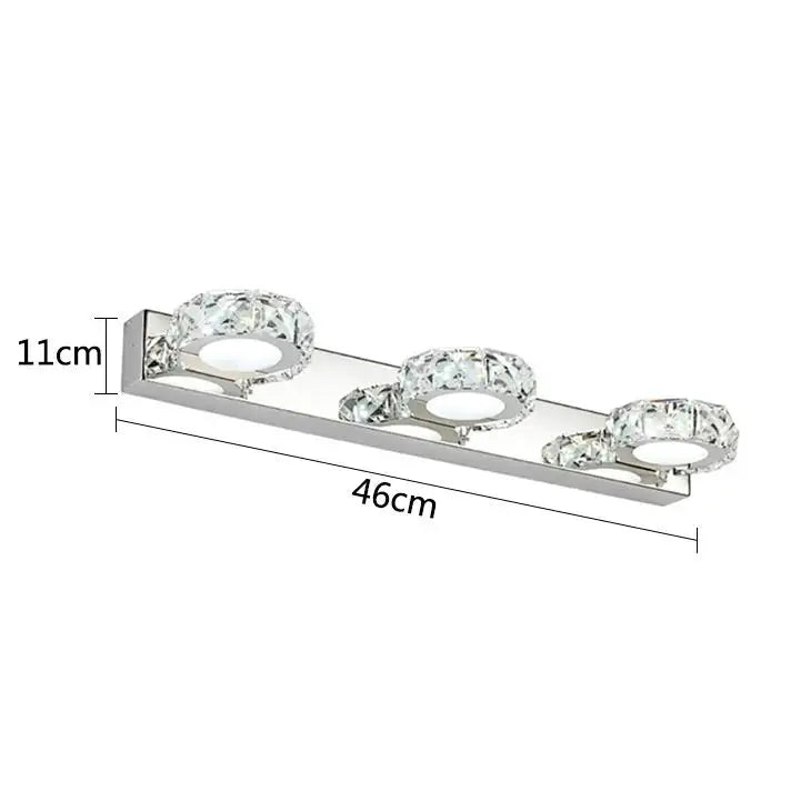 DecorBites™ LED Mirror Light: Crystal Round Wall Lamps for Bathroom and Vanity