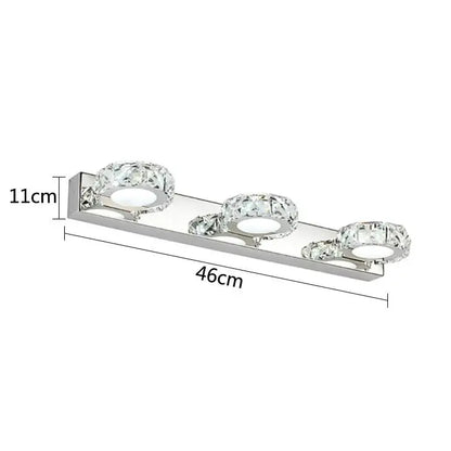 DecorBites™ LED Mirror Light: Crystal Round Wall Lamps for Bathroom and Vanity