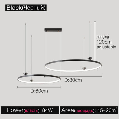 Lámpara colgante anular de estilo italiano DecorBites™ para sala de estar, comedor o dormitorio.