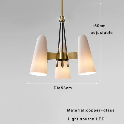 DecorBites™ Elegant White Glass Cup Chandeliers for Luxe Living Room