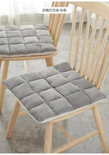 وسادة DecorBites™ من قماش مخملي: كرسي مكتب سميك منقوش، كرسي طعام، وسادة أرضية للأريكة