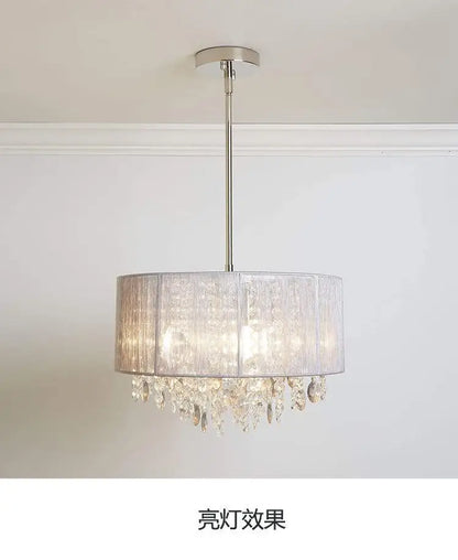 DecorBites™ Crystal Fabric Pendant Lamp: Modern Minimalist Style for Bedroom, Study Room & Restaurant.