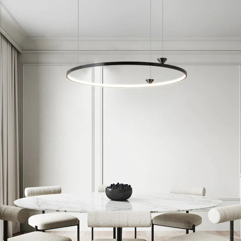 DecorBites™ Circular All-Copper Italian Style LED Pendant Lamp for Living Room and Bedroom