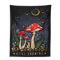 Mushroom Moon Moth Tapestry Wall Hanging by Decobites - Aesthetic Retro Psychedelic Decor