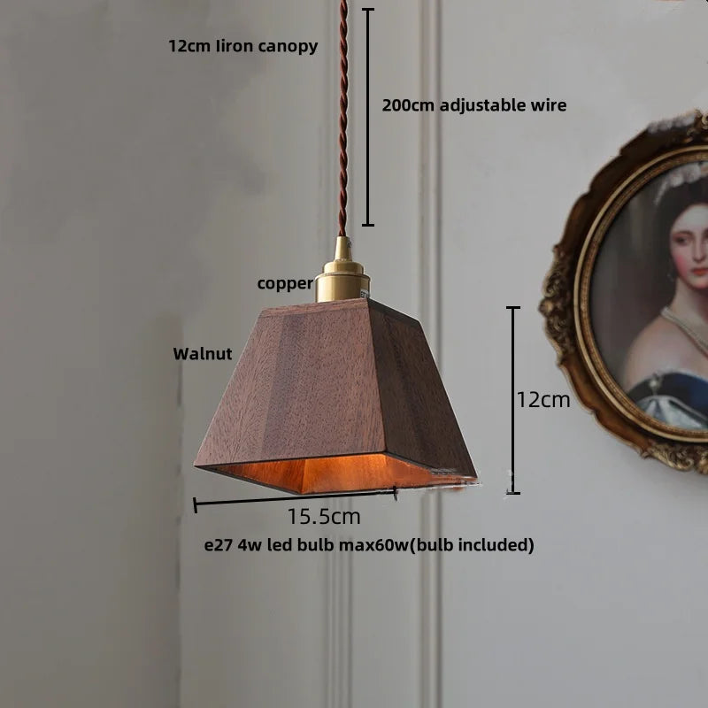 Lámpara colgante de madera LED DecorBites™ | Lámpara colgante ajustable para decoración del hogar