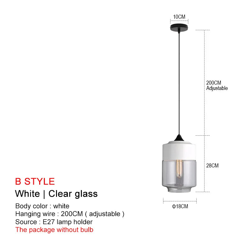 ثريا ديكوربايتس™ الزجاجية السوداء: ثريا نورديك عصرية لغرفة الطعام والمطبخ وغرفة النوم والمطعم