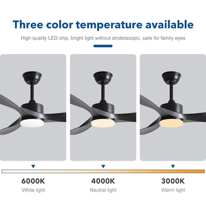 DecorBites™ 52" Pure Copper DC Ceiling Fan with Remote Control, ABS Blades, 35W LED Light