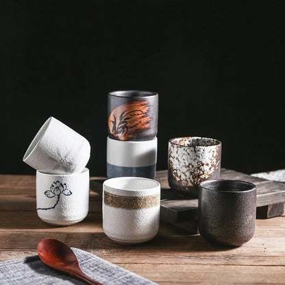 DecorBites™ Coarse Ceramic Tea Cup Set - 250ml Originality Coffee Mug