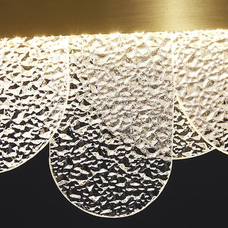 DecorBites™ Crystal LED Chandelier: Modern Round Ceiling Lamp for Living Room, Bedroom & Hotel