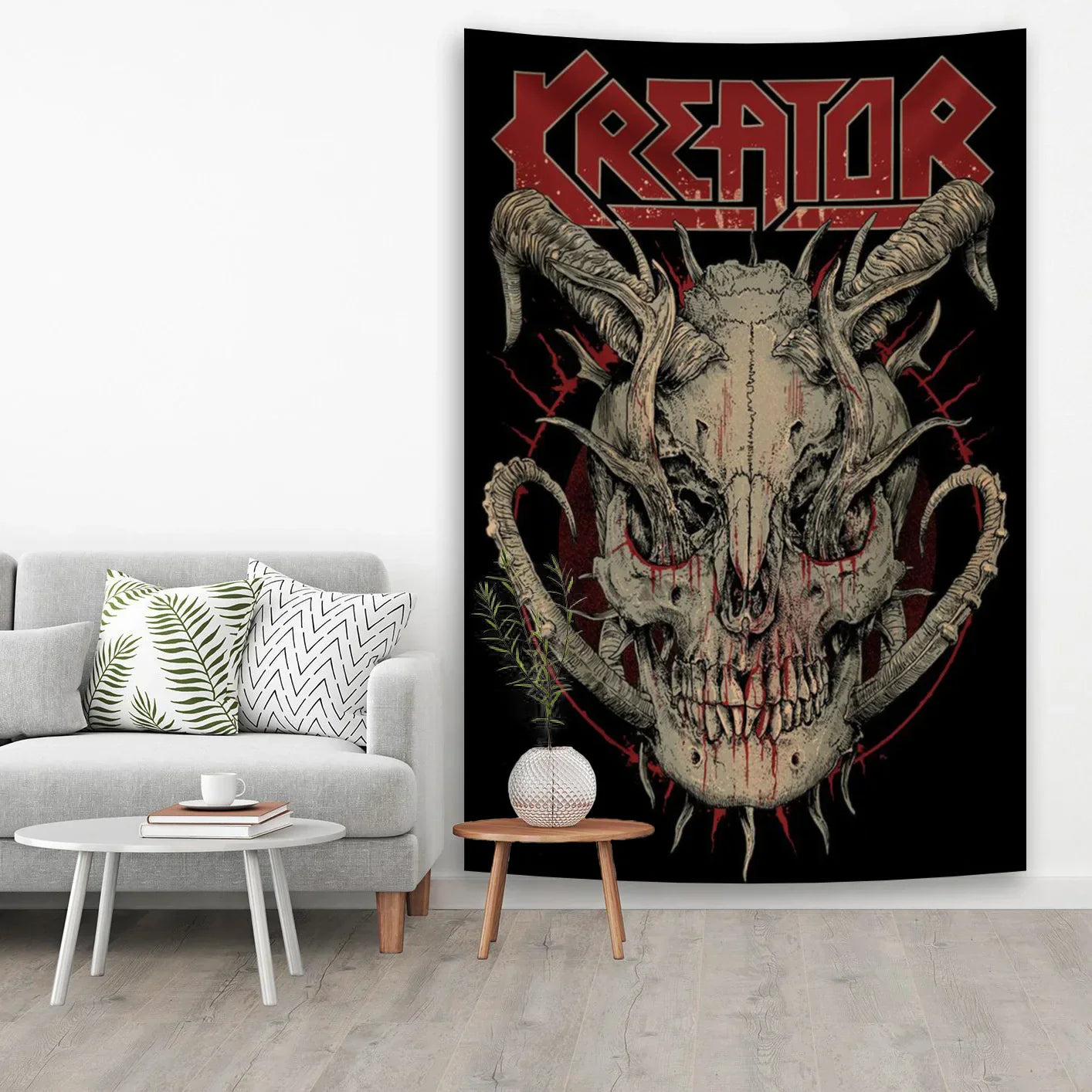 Decobites Thrash Metal Flag Tapestry for Bohemian Bedroom and Bar Wall Decoration