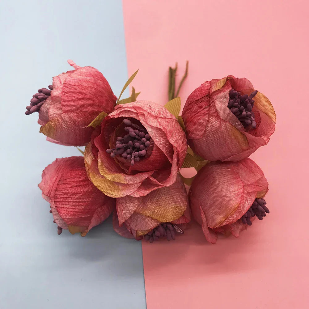 DecorBites™ Paquete de 200 piezas de bayas y estambres de flores de rosa roja mixtas para decoración DIY