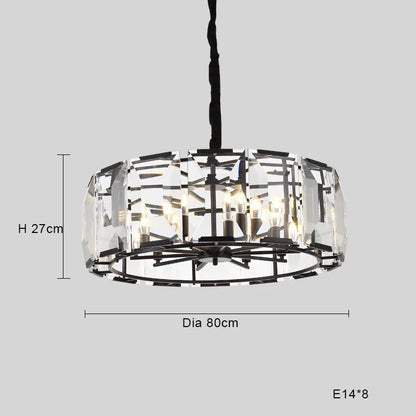 DecorBites™ Black Crystal Pendant Chandelier for Home Decor Luxe Lighting