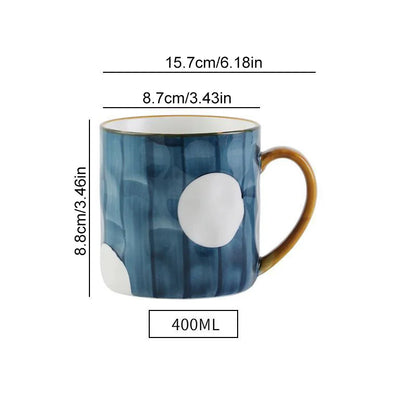 DecorBites™ Japanese Style Ceramic Mug with Spoon and Lid