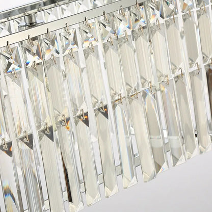 DecorBites™ Crystal Chandelier: Modern Rectangular Lighting for Living Room, Dining Room, Bar