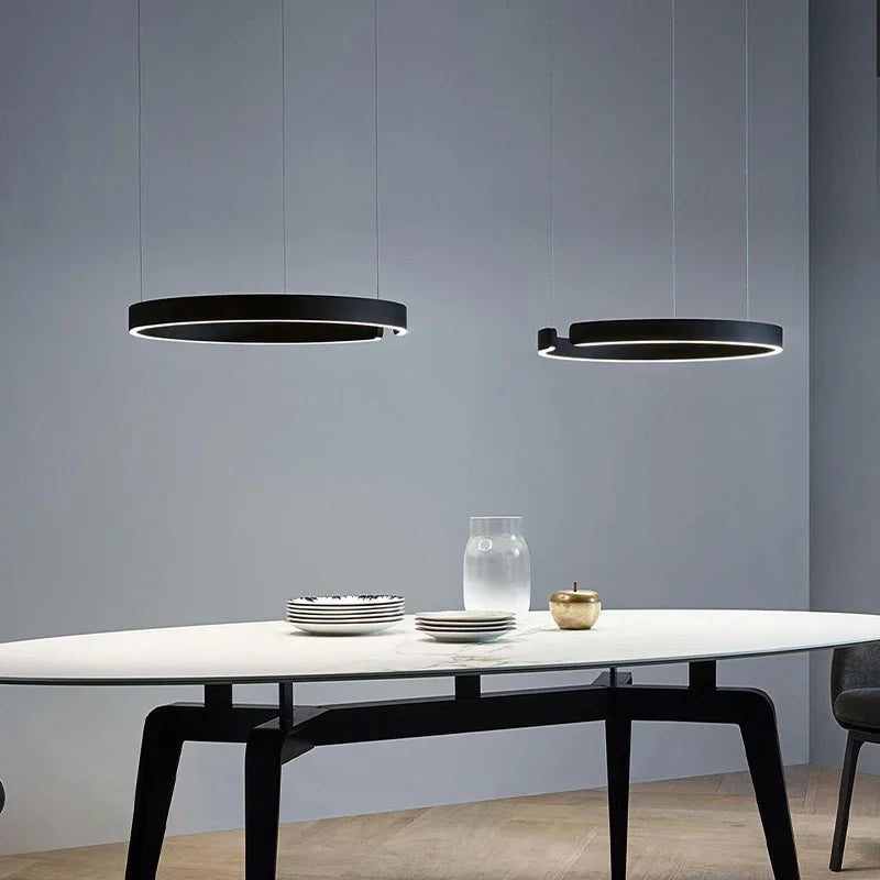 DecorBites™ LED Ring Chandelier: Modern Dining Room Table Lighting & Home Decoration