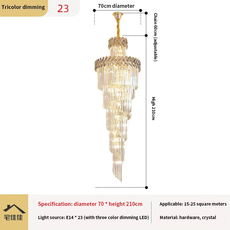 DecorBites™ Crystal Chandelier Spiral Staircase Luxury Lighting