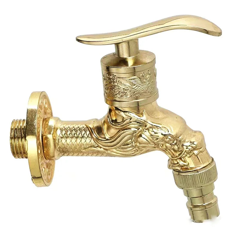 DecorBites™ Bronze Dragon Carved Tap Bibcock - Outdoor Garden Faucet