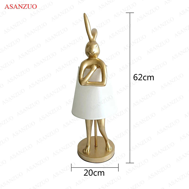 DecorBites™ Bathing Rabbit Resin Table Lamp for Living Room and Bedroom Decor
