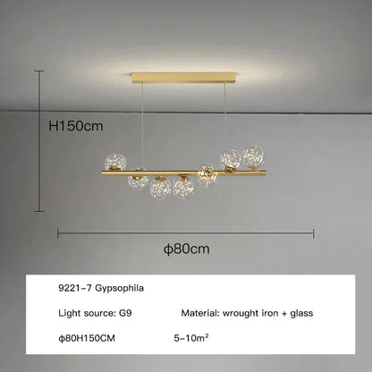 Lámpara de techo LED DecorBites™ con bola de cristal G9 para decoración de sala, comedor y cocina