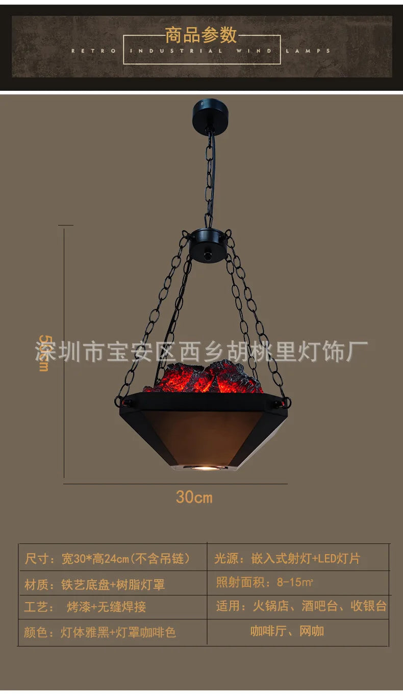 DecorBites™ Industrial Pendant Light: Retro American Style Chandelier for Dining Room and Restaurant