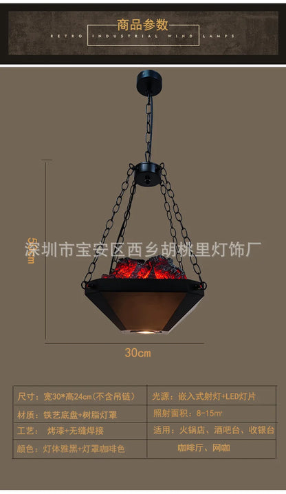 DecorBites™ Industrial Pendant Light: Retro American Style Chandelier for Dining Room and Restaurant