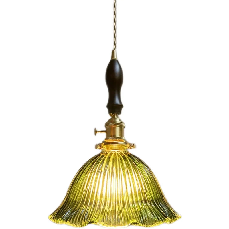 Green Glass Pendant Light Japanese Design Dining