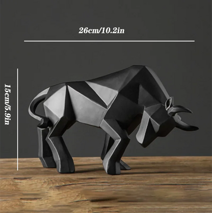 DecorBites™ Bull Bison Sculpture Abstract Animal Figurine Decor Ornaments for Home and Office