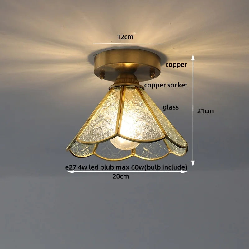 DecorBites™ Glass LED Ceiling Lamp Modern Copper Socket Ceiling Lights