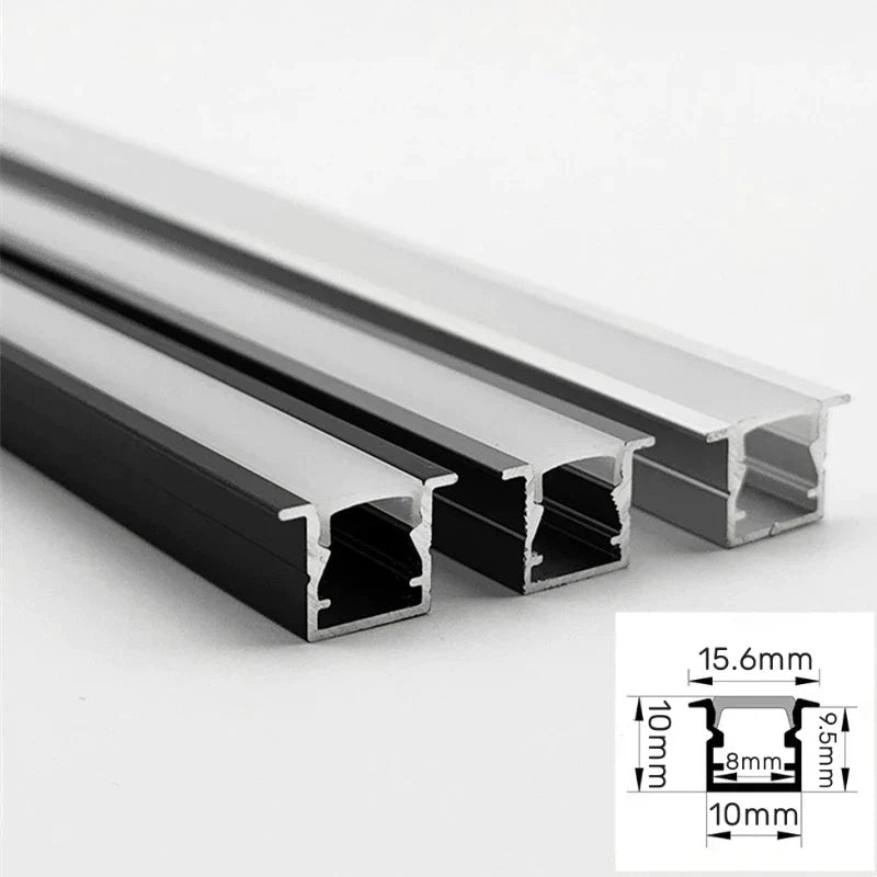 DecorBites™ LED Aluminum Profile Recessed U/YW-Shape Hidden Channel Milky Cover Bar Strip Light